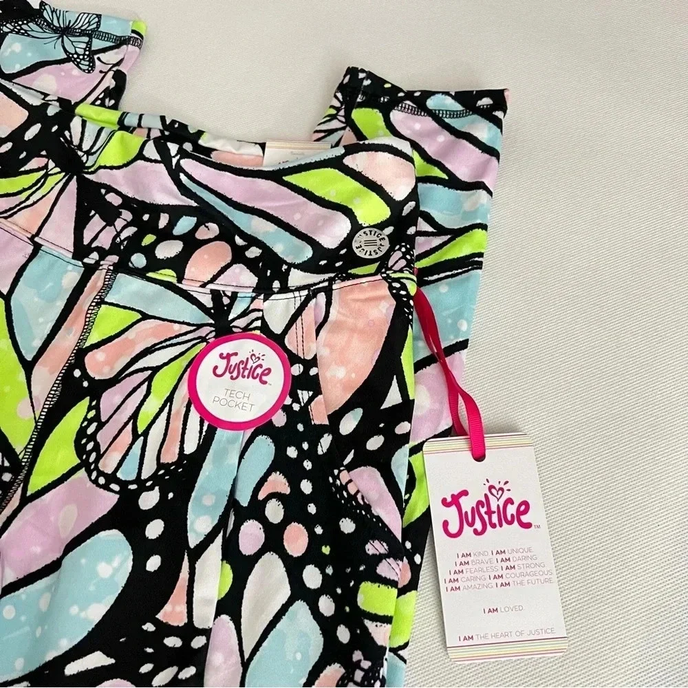 Justice Ankle Girls Butterfly Print Collection Legging Multicolored High Rise - Picture 10 of 13